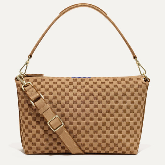 PDP |The Daily Crossbody Bag in Hazelnut shown from the front.