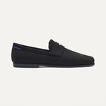 side | The Ravello Penny Loafer in Black shown from the side.