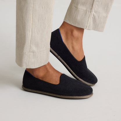 hover | Model wearing The Cruiser Loafer in ReVelvet Black.
