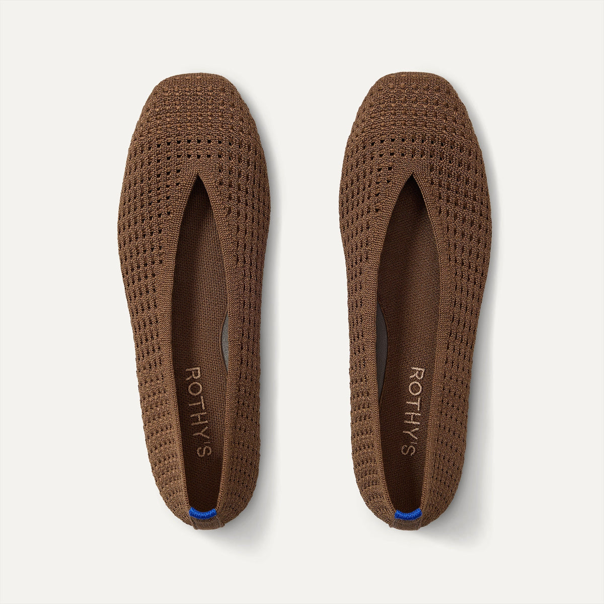 The Max Square Ballerina in Cinnamon Mesh shown from the top.